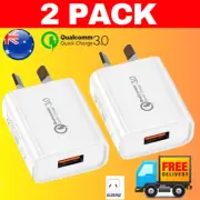 2 PACK SINGLE USB Qualcomm Quick Charge QC 3.0 Fast Wall Charger 18W AU Plug