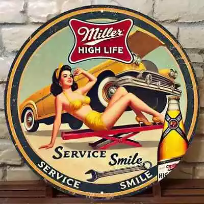 Miller High Life Beer Sign Rustic Sign Rustic Metal Sign RETRO Garage Man Cave