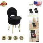 Chic Faux Fur Vanity Stool with Storage & Folding Back, Compact & Stylish