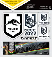 Penrith Panthers NRL GIANT Decal Sticker Sheet 2022 Premiers Premiership