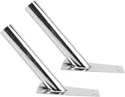 Toddmomy 2pcs Stainless Steel Flag Pole Holder Brackets Durable Outdoor Mounting Bracket for Commercial Use Inner Diameter for Street Walls and Shop Exteriors
