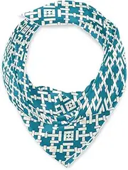 [miaozhen] Silk square fashion neck scarf for man for head 35’’ Flat Geometric Pattern Argyle Teal bufanda para mujer, Flat Geometric Pattern Argyle Teal
