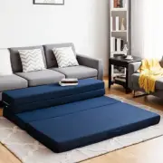 Costway 10cm Folding Double-Size Mattress with Handles and Washable Mesh Cover