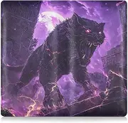 [Amooorous] Purple Cool Flame Cheetah Premium Leather Toursuit car registration and insurance card holder Auto Truck Comparment Accessories Case for Essential Document, Driver License, Cards, Purple cool flame