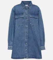 [Frame] Frame Cotton denim shirt dress AU 14 blue