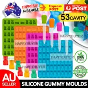 53 Cavity Silicone Gummy Snake Bear Mold Candy Jelly Moulds With Dropper AU