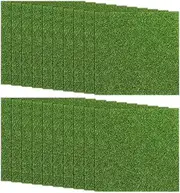 10PCS Artificial Grass Rugs 30 x 30cm Square Fake Turf Mats, Soft Cuttable Decorative Multifunctional Outdoor Turf Mats for Model Display, Placemat (15 x 15cm(20pcs))