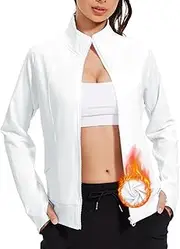 VUTRU Casual Jacket for Women Fleece Zip Up Jacket Tops Long Sleeve Fall Coat Trendy