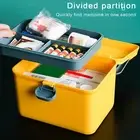 Medicine Storage Secure Container Double-layered Box with Lock Design Capacity