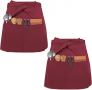 Premium Vorbinder Pack of 2 Waiter'S Apron Waist Apron with 3 Pockets Baking Apr