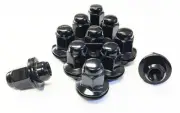 32x BLACK MAG LUG NUTS | 12X1.25 | FITS MOST NISSAN INFINITI OEM STOCK WHEELS