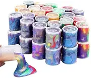 EASYCITY 48 Pack Barrel of Slime - Colorful Sludgy Gooey Fidget Kit for Sensory and Tactile Stimulation, Stress Relief, Prize, Party Favor, Christmas Stocking Stuffers