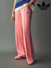 adidas Pink Loose Firebird 3 Stripe Straight Trackpants (E75107) | $92