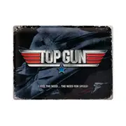 Nostalgic-Art Large Metal Plaque/Sign Top Gun The Need For Speed 30x40cm