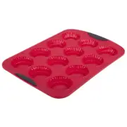 D.LINE Daily Bake Silicone 12 Cup Mini Quiche Pan 36.5 x 25.5 x 2.8 cm Red!