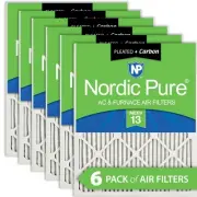 Nordic Pure 10x10x1 Pleated Air Filters MERV 13 Plus Carbon 6 Pack