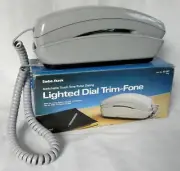 Radio Shack "Lighted Dial Trim-Fone" ET290 Gray, Cat #43-587, in Box Telephone A