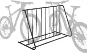 MyGift 6 Bicycle Capacity Black Steel Pipe Double Sided Durable Bike Rack Stand