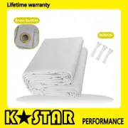 White Canvas Tarp Tarpaulin 600cmx600cm Water Sun Proof Washable Boat Car Cover