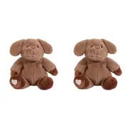 2x Splosh Toasty Hugs Denver Dog Soft Plush 35cm Stuffed Toy Baby 0+ Brown