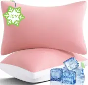 Cooling Bed Pillows Queen Size Set of 2, Cool for Hot Sleepers, Soft Gusseted...