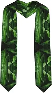 [SKKNT] Fresh Banana Leaves Print Graduation Shawl Stole For Academic Commencements Honor Sash Congratulations Gift