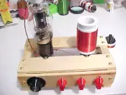OLD TRADITIONAL SLATBOARD GLOW-BULB SHORTWAVE/AM REGEN RADIO