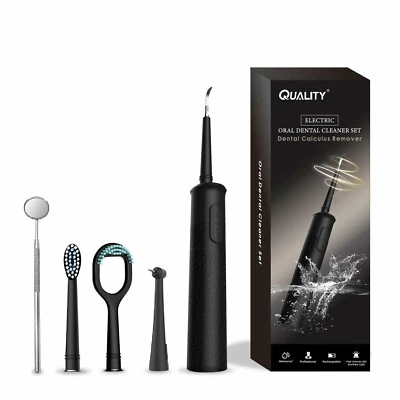 Electric Oral Dental Cleaner Set Dental Calculus Remover (Black)