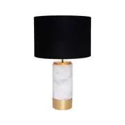 CAFE LIGHTING Paola Marble Table Lamp - White with Black Shade