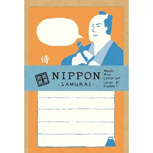 日本 Wa-Life Nippon 系列 迷你信封信紙組/ 武士