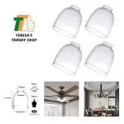 Clear Glass Shades Replacement for Ceiling Fan 4 Pack, Ceiling Fan Light Cove...