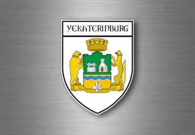 Sticker decal souvenir car coat of arms shield city flag yekaterinburg russia