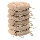 6x Round Dining Chair Seat Cushions Cotton Polyester Outdoor Dining 40cm Beige