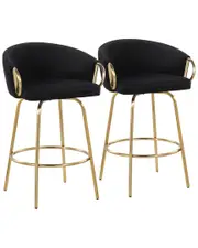 LumiSource Set of 2 Claire Fixed-Height Counter Stools