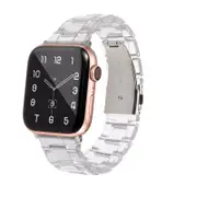 Catzon Apple Watch Resin Transparent Fashion Strap for iWatch SE 7 6 5 4 3 2 1-Clear