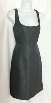 NWT ELIE TAHARI Silk & Wool Blend Gray w/ Silver Sleeve Dress 10 Retail $498