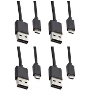 4x Sansai 0.7m USB Male to Micro USB Cable for Smartphone/Charge/Sync/Hard Drive