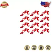 Loud, Durable Pealess Guard Whistle Set with Stylish Lanyard - 12 Red Whistles