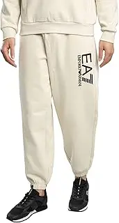 [EA7] Men's Side Logo Joggers, Beige/Black