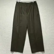 Banana Republic Women's Heather Olive Green Nessa Wool Wide Leg Pants Sz 10 NWT