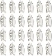 SUNNYCLUE 1 Box 40Pcs Pinch Bails Bulk Brass Pinch Clips Rhinestone Snap on Bails Pinch Hooks Leaf Shaped Ice Pick Pinch Clip Clasp Bail Pendant Connector Pinch Hook for Jewelry Clasps DIY Supplies