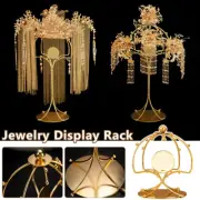 Crystal Tiara Crown Headband Jewelry Display Rack Gold Princess Stand Storage
