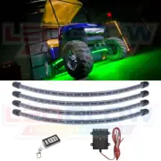 4pc LEDGLOW GREEN LED GOLF CART KART LED UNDERBODY GLOW NEON LIGHTS for EZ-GO