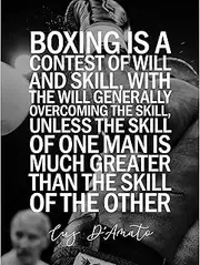 Sport Quote Boxing Manager Cus D’Amato Boxing Is A Contest Of Will And Skill Typography Large XL Wall Art Canvas Print