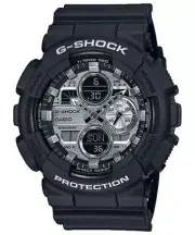Casio Gshock GA-140GM-1A1 Black Edition Silver Face Sports Watch NEW