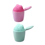 Baby Bath Waterfall Rinser Kids Shampoo Rinse Cup Bath Shower Plastic Spoons Cup