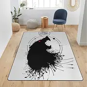 Viking Norse Mythology Odin's Symbol Area Rug, Soft, Durable Flannel Floor Throw Mat for Outdoor and Indoor - Living Room, Kitchen & Bathroom Decor Carpet(Color:Fenrir Wolf,Size:150 x 240CM)