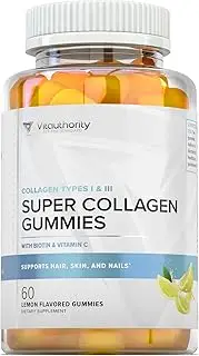 SUPER COLLAGEN GUMMIES: Best Hydrolyzed Collagen Gummy Supplement for Women and Men, Gluten-Free, Kosher and Halal, Non-GMO, Types I and III for Skin, Joint and Gut Support, Tropical Flavor, 100 Chews