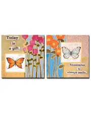 Ready2HangArt Happy Thoughts I/II 2pc Wrapped Canvas Wall Art by Norman Wyatt