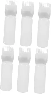 SOESFOUFU 6pcs Root Comb Applicator Bottle Hair Dye Container Brush for Uniform Application